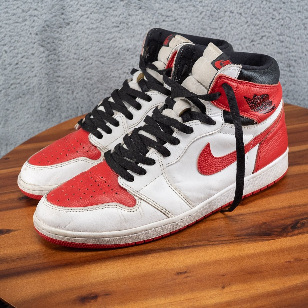 Nike Air Jordan 1 Retro High OG Heritage White Red Shoes Men's Size 12 - Picture 4 of 10